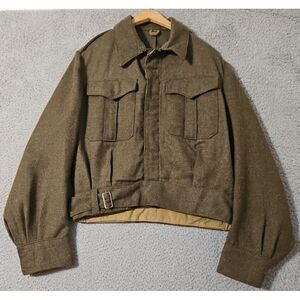 50's 60's 1959 Greek Army Battle Dress Wool Jacket Military Vintage‎ Men's